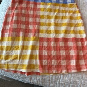 Farm Rio Anthropologie Vibrant Checkered Mini Skirt